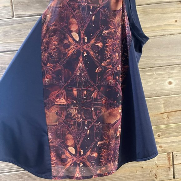 CALIA Limited Edition Navy Racerback Mesh Detail Athleisure Tank Top Women's XS - Picture 4 of 11